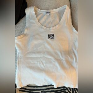 Loewe White Tank Top with Black Logo
